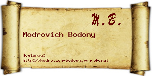 Modrovich Bodony névjegykártya
